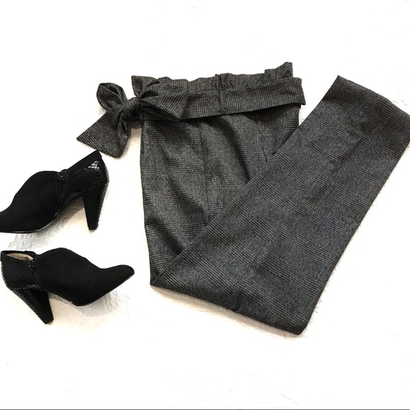 NWT GLEN CHECK PLAID PANT WITH SASH TIE BELT - Picture 3 of 5